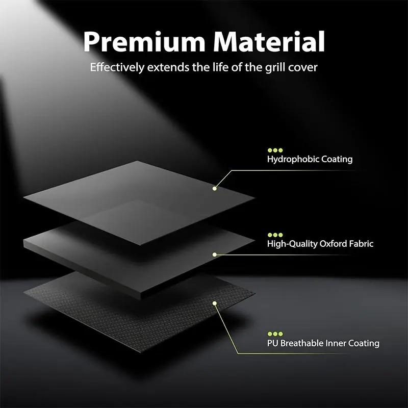 420D Rainproof Outdoor BBQ Cover,Gas Dustproof Oxford Tent Barbecue Cover Waterproof Strips Grill Rack Protective Oven Hood