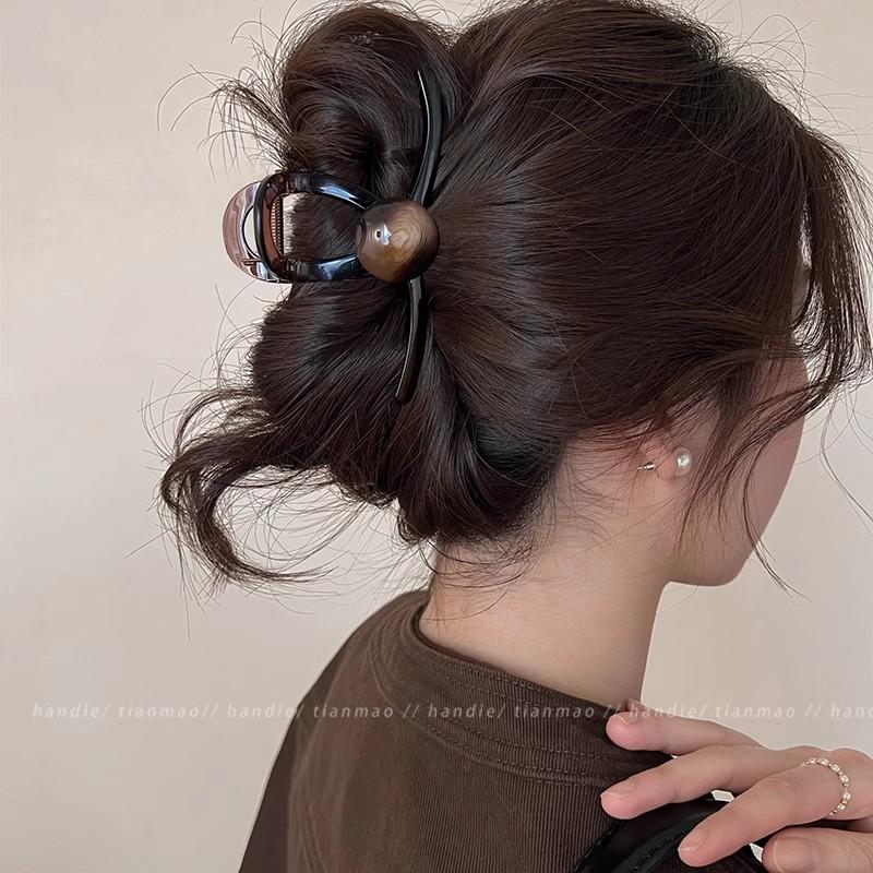 Pinces à cheveux élégantes en perles marron pour femmes et filles, serre-tête tendance, accessoires pour cheveux