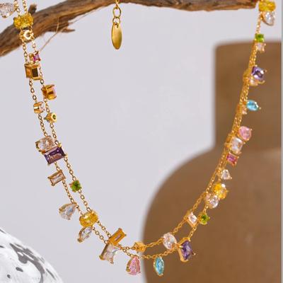 Elegant Necklace Adjustable Necklace Cubic Zirconia Pendant Necklace Suitable for Matching Various Fashion Outfits