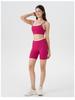 Two-Piece Strappy Sports Bra & Three-Quarter Shorts Yoga Set with Color Block Stripe