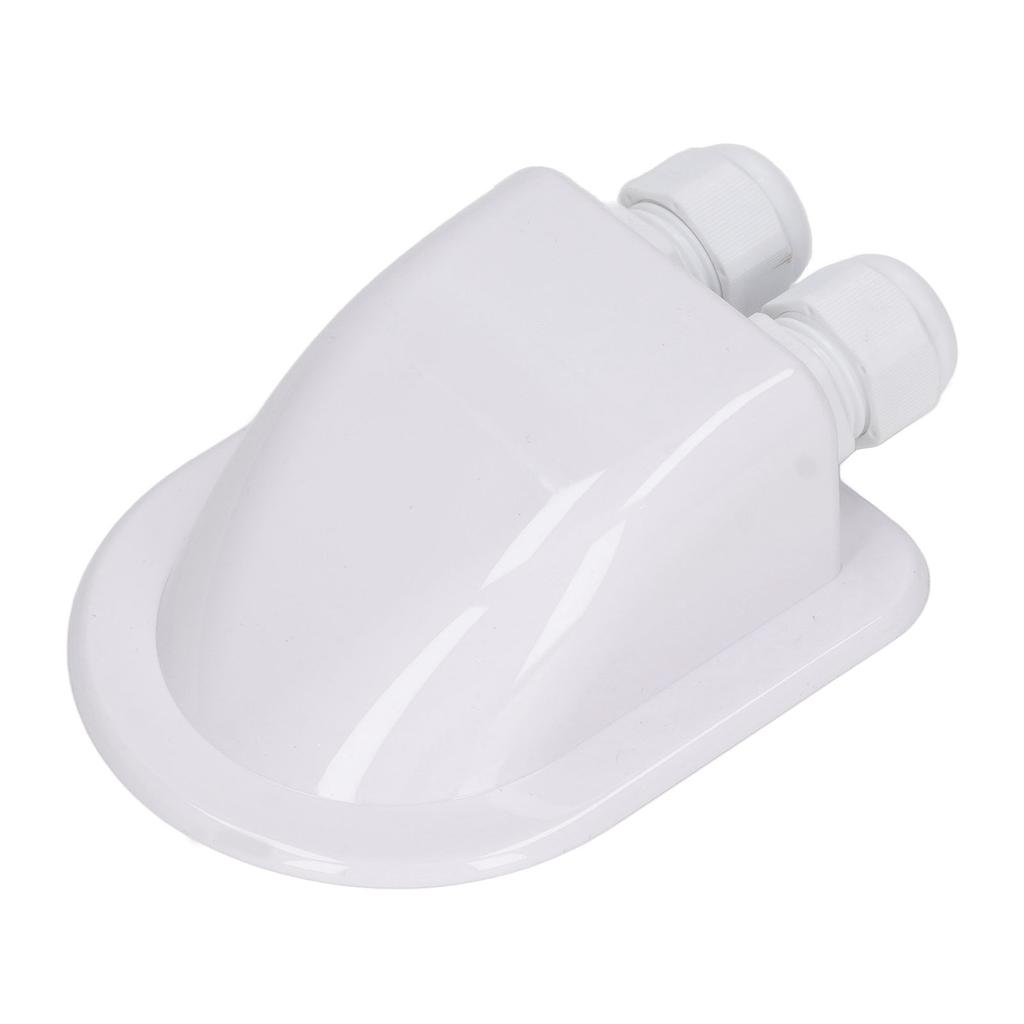 ABS Cable Junction Box Waterproof Solar Panel Double Wire Cable Entry Gland Box for External Power Wiring White