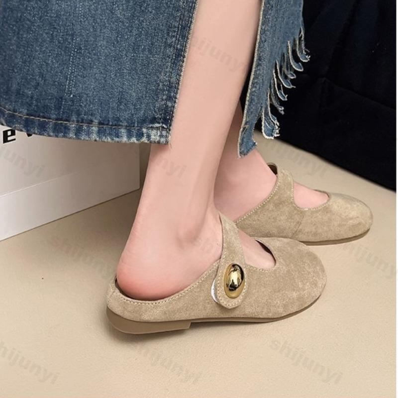 Damen flache Schuhe Retro lässige Loafer Wildleder leicht bequem Mode Hausschuhe Damen rutschfest Mary Jane Schuhe