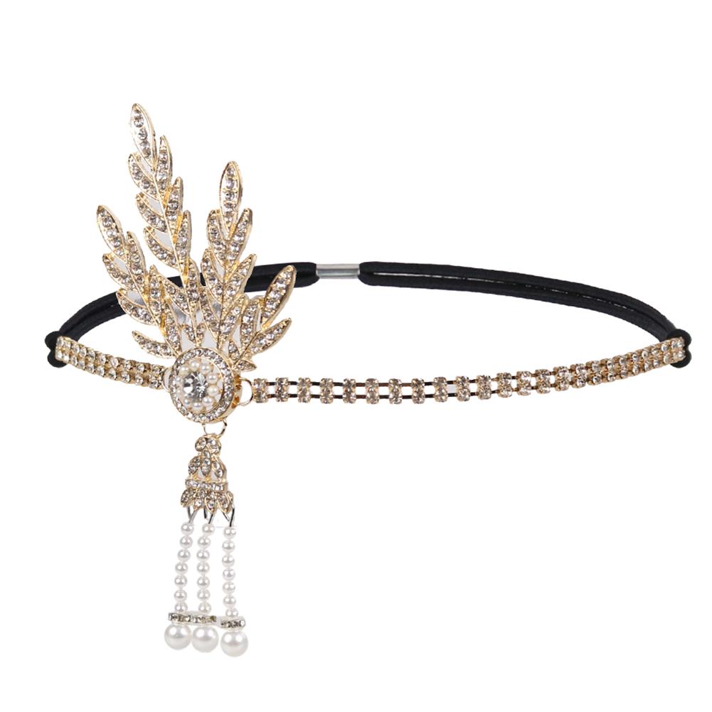 Alloy Rhinestone Tassel Head Band Wedding Banquet Dress Headdress for Women