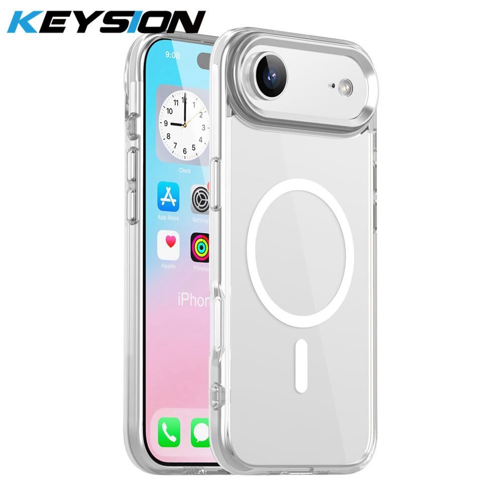 KEYSION Stoßfestes Transparentes Case für MagSafe für iPhone 17 17 Air Weiches TPU+PC Magnetisches Kabelloses Laden Telefon HD Klare Hülle