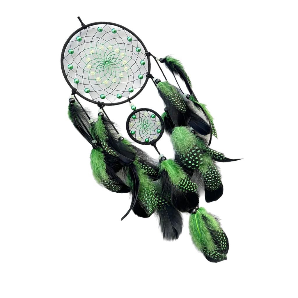 Im Dunkeln leuchtender Traumfänger Wandbehang Ornament mit gefiederten Quasten Windspiele für Schlafzimmer- und Kinderzimmerdekorationen