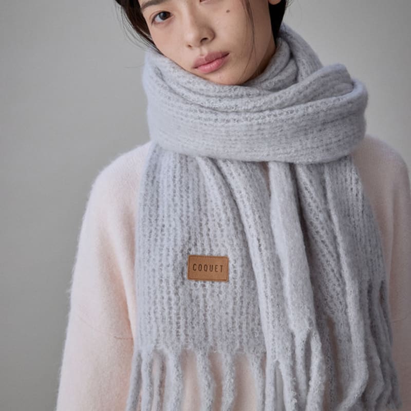 COQUET Teddy Emblem Muffler Gray