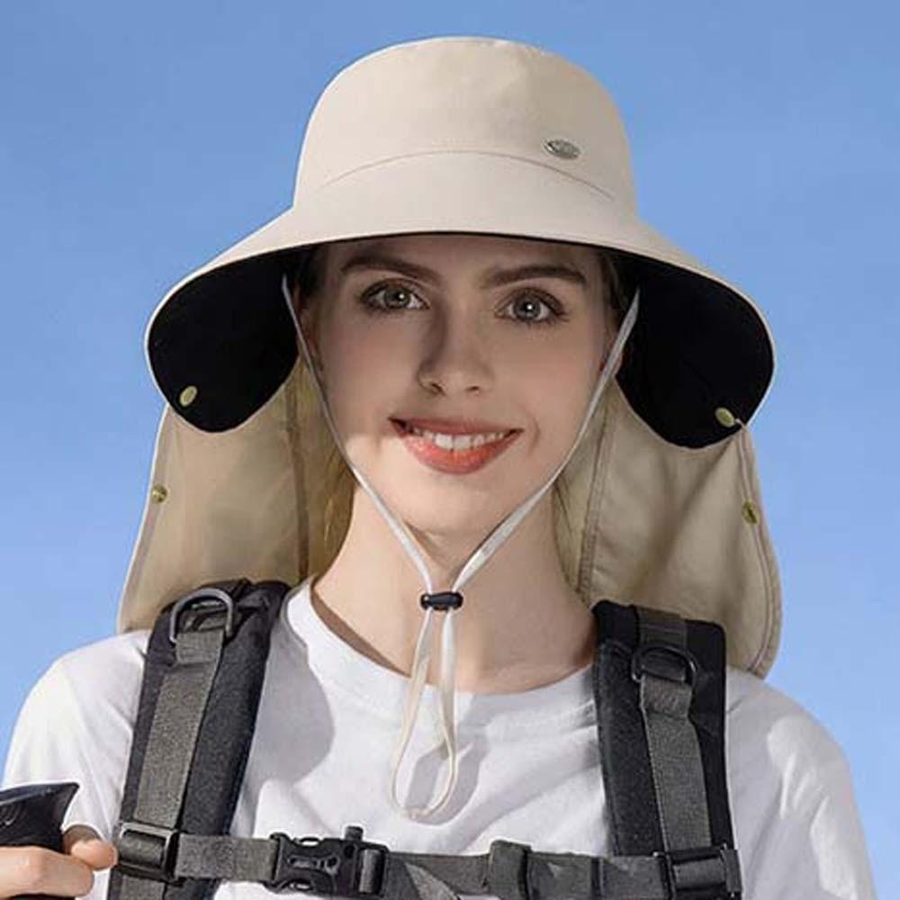 Anti-UV Mask Neck Protection Hat Solid Color Picking Tea Hat Cycling Cap Sunshade Shawl Cap  Travel