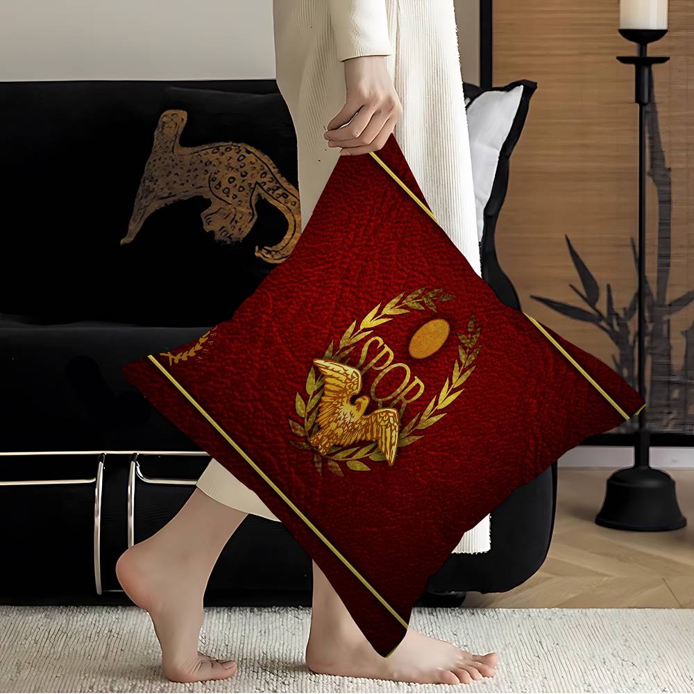 Roman SSPQRs Logo Pillowcase Toon Gift Cushion Cover Bedroom Home Sofa Chair Seat Decor Pillow Case