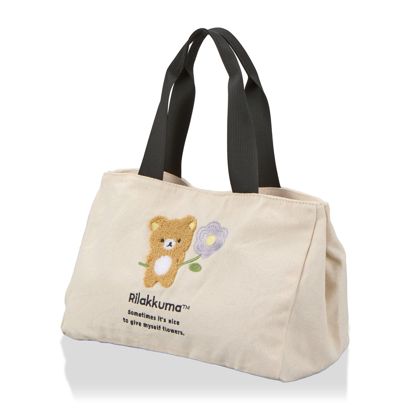

Rilakkuma Side Button Mini Tote Bag 6040 RK51. Natural Flower