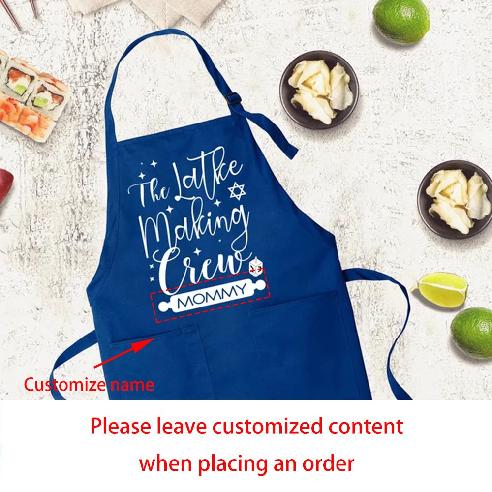 

Custom Apron The Latke Making Crew Aprons Rosh Hashanah Mens Chanukah Latke Gift Je Holiday Sabbath Dinner Kitchen Decor 1pcs 67x75cm