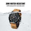 BENYAR Chronograph Watch with Leather and Brown or Perfect for Business or Formal Men's Multi-Calendar Strap, Water-Resistant Scratch-Resistant,