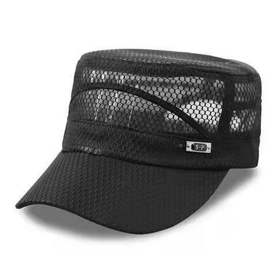 Men's Summer Flat Top Hat: Casual Outdoor Fishing Sun Protection, Breathable Mesh for Middle-aged & Elderly