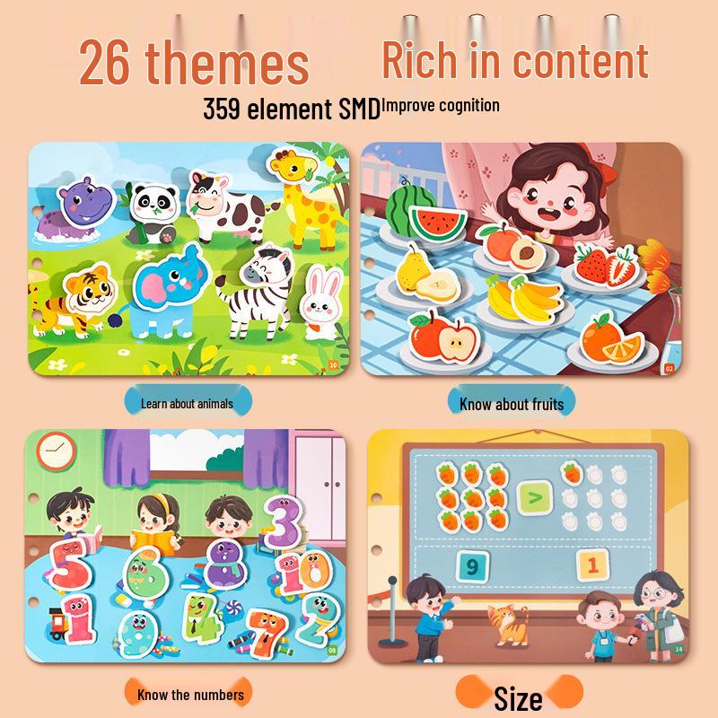 Livre pour bébé en tissu déchiré à la main avec Velcro pour l'éducation précoce: Jouet sûr pour les enfants de 0 à 1 an