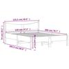 VidaXL Bed Frames, Double Bed with Slat Base, Adult Bed, Bedroom Furniture, Modern, 120x200 Cm Wood of 844729