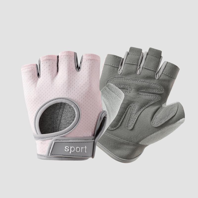 Fashion Workout Cycling Sport Gloves Unisex Weight Lifting Half Finger Gym Fitness Gloves M розовый