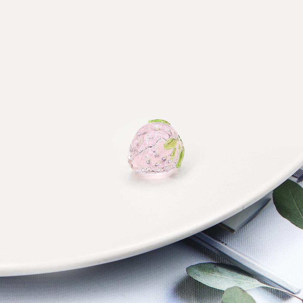 Strawberry Glazed Beads for DIY Jewelry: Bracelet, Pendant, Earrings, Necklace, Hairpins Accessories.