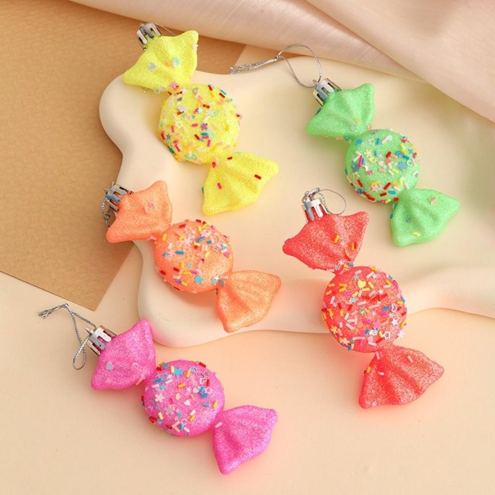 Creative Colorful Christmas Hanging Faux Candy Holiday Props Christmas Tree Ornament Party Supplies Plastic Xmas Decorations