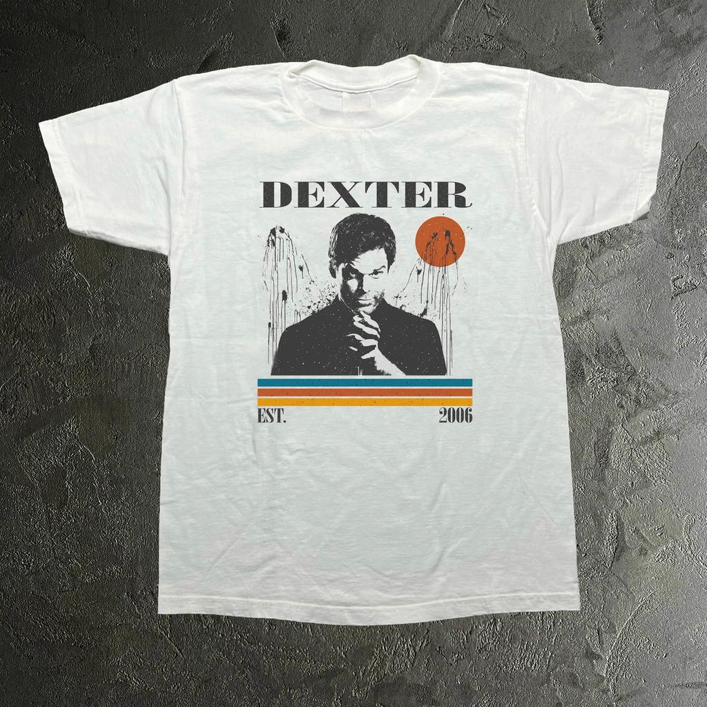 Dexter Morgan Harrys kode Vintage vaskede T-skjorter Herre Dame Klær Casual Oversized T-skjorter Mote Gotisk Bomulls T-skjorte