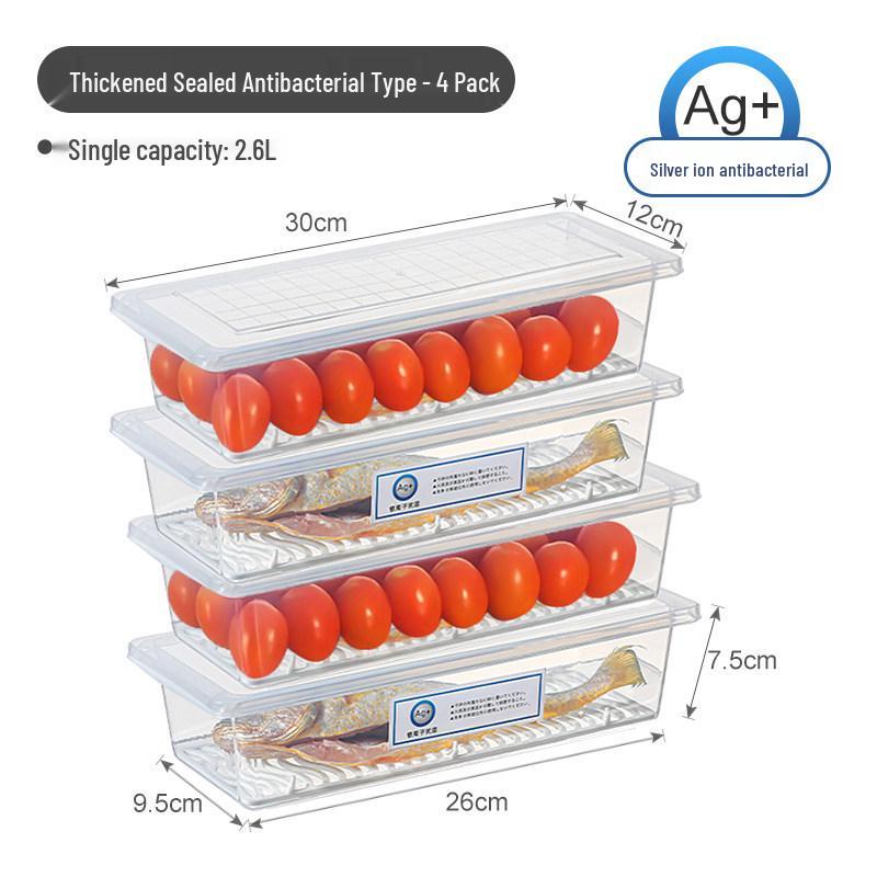 Plastic Japanese-Style Fresh-Keeping Box with Lid for Refrigerator Storage