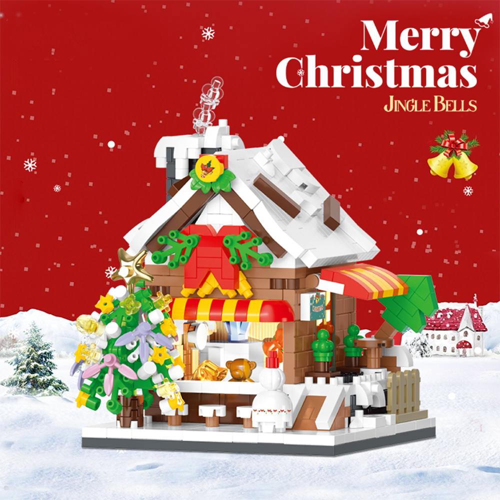 ToylinX City block Vánoční dům série architektonický Model Stavebnice Hračky Narozeninové Sváteční Dárky mají sběratelskou hodnotu