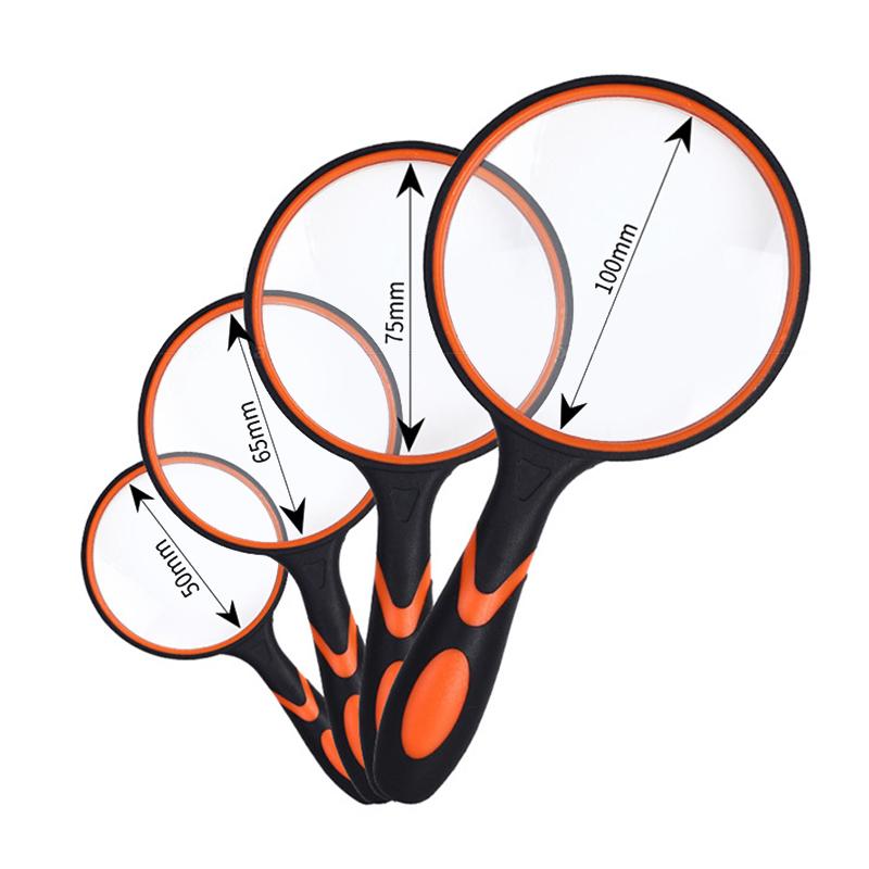 75mm Handheld Magnifying Glass 10x For Kids Seniors Non-Slip Reading Magnifier Lens For Classroom Science Nature Exploration