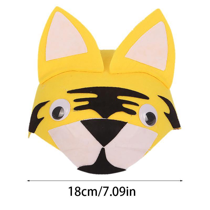 Cartoon Animal Party Kids Hat Children's Day Stage Performance Props Zoo Carnival Felt Hat Zodiac Rabbit Mouse Headdress