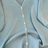 Plus Size Women V Neck Short Sleeve Slim Fit Knit Casual Cardigan Top
