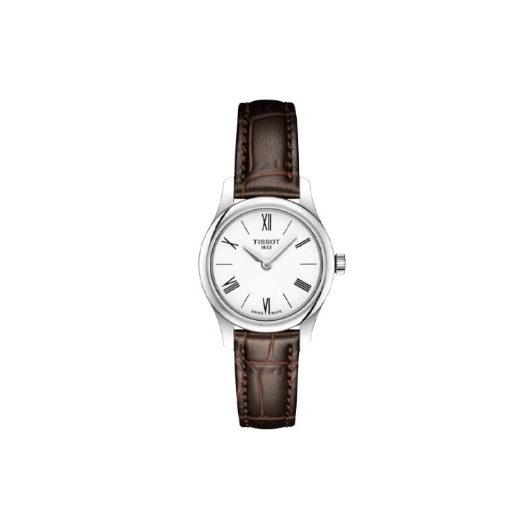 TISSOT Junya Collection Quartz Movement Women s Watch 25mm White Dial Stainless Steel Case Leather Strap T063.009.16.018.00 White Dial