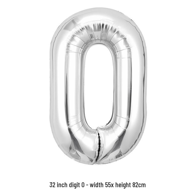 32-Inch White Number '40' Birthday Balloon, Aluminum Foil Party Decoration Prop