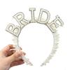 Bride To Be Pearl Crown Headband Bach Bachelorette Hen Party Bridal Shower Wedding Engagement Rehearsal Dinner Decoration Gift