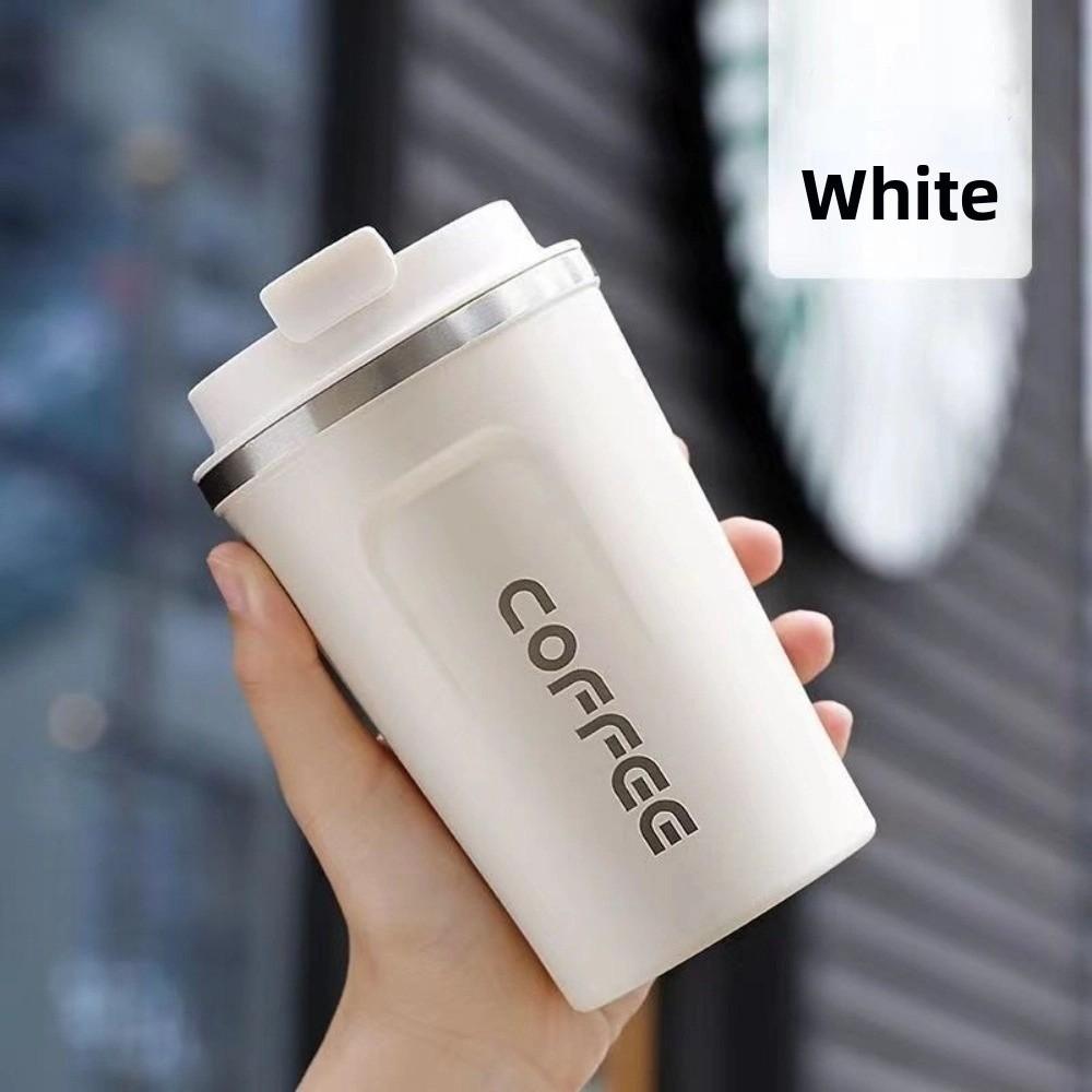 

380ml/510ml Coffee Cup Thermal Insulation Stainless Steel Hot Cold Water Bottle Leak-Proof Design Coffee Insulated Cup 510ml білий