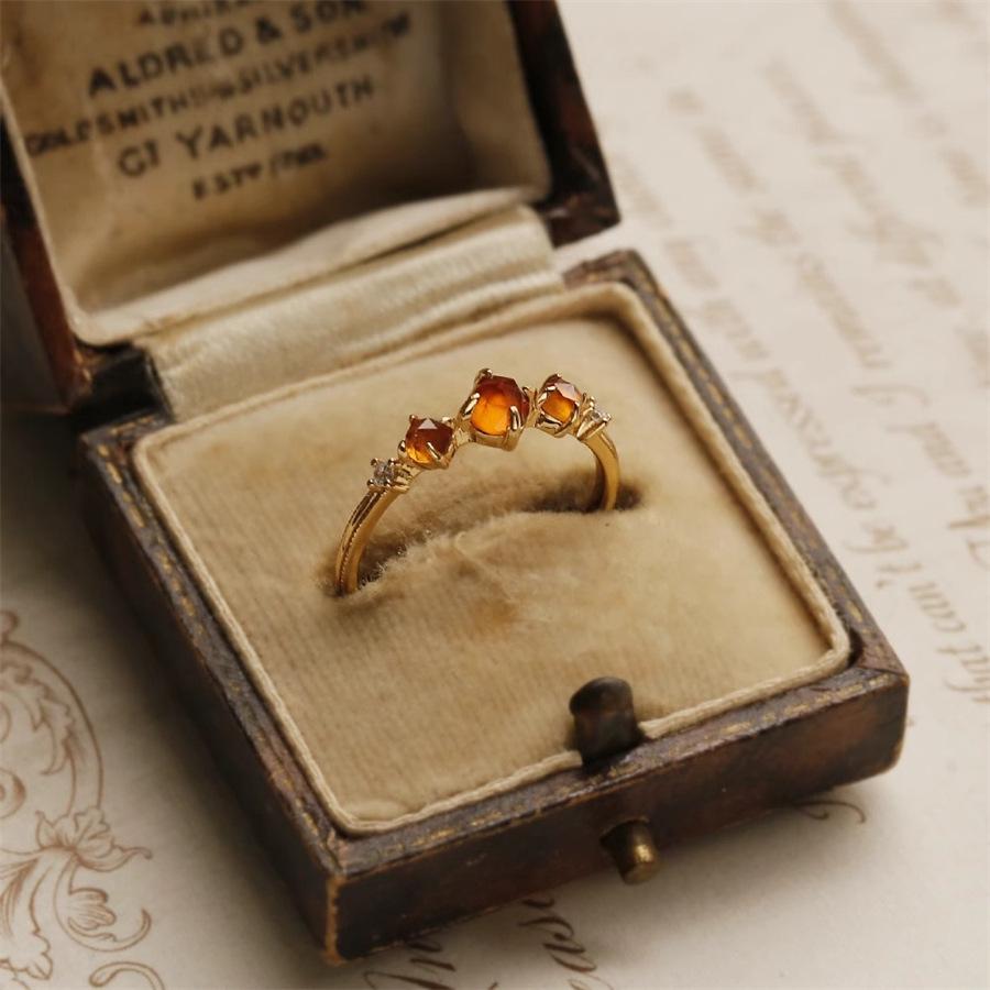 Li Luo Vintage Gold Brushed 925 Sterling Silver Adjustable Women's Ring