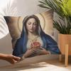 Retro V-Virgin Mary Pillow Case Plush Fabric Soft Pillowcase Double Sided Print Cushion Cover Household Gifts