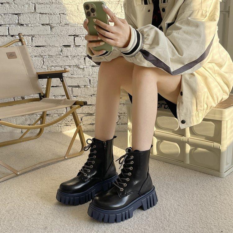 

Новые ботильоны женские одинарные высокие каблуки сапоги с круглым носком новые модные ботинки на толстой подошве тонкие сапоги маленькие короткие сапоги на платформе 40 чёрный