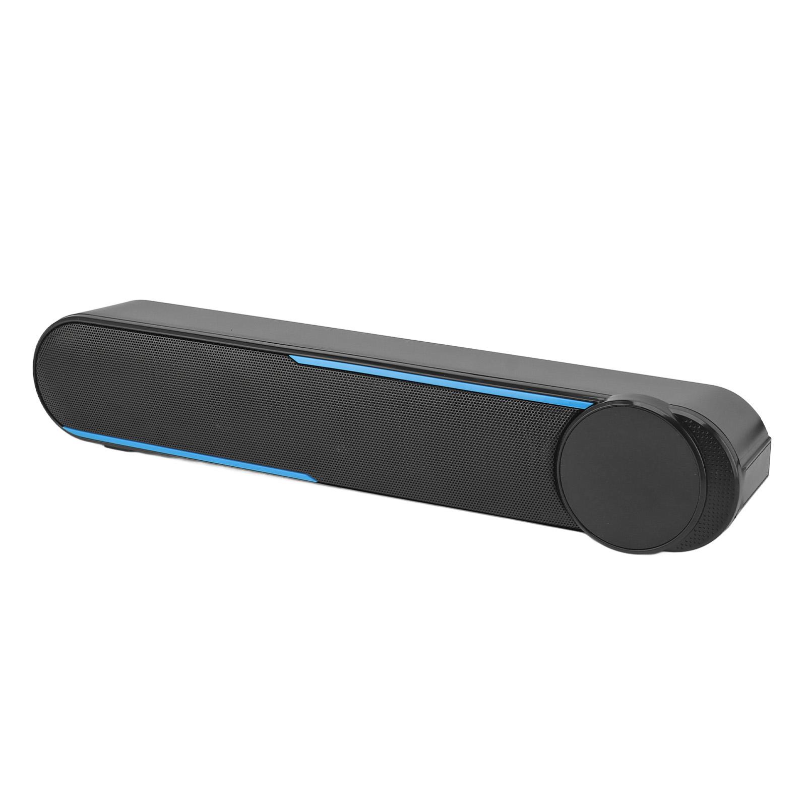 

Wired Soundbar Speaker Touch Control HiFi Surround Sound Avoid Magnetic USB 2.0 Wired Desktop Soundbar with LED Lights