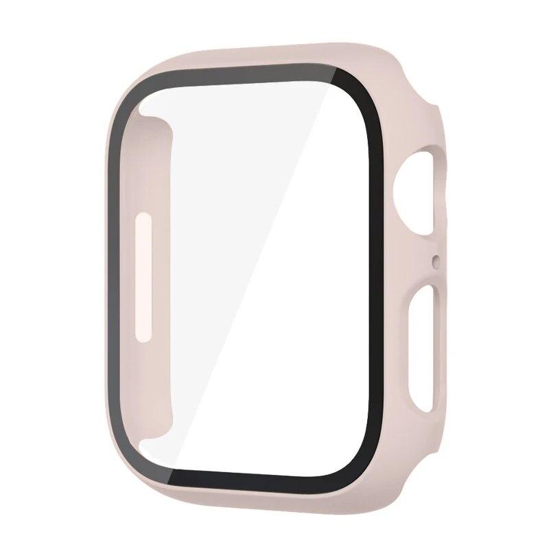 Glass+Cover For Apple Watch Case 8 7 6 SE 5 3 iWatch Accessorie Screen Protector Apple Watch Serie 45mm 41mm 44mm 40mm 42mm 38mm 49mm