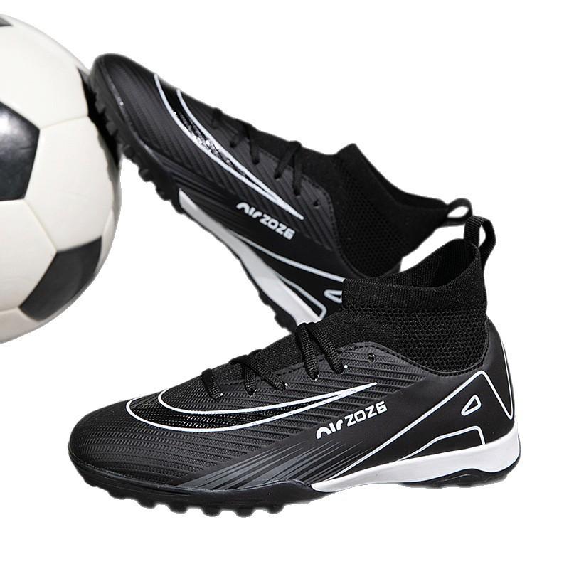 Unisex Fly-Knit Sock Football Shoes for Kids and Adults - High-Top TF Training Sneakers