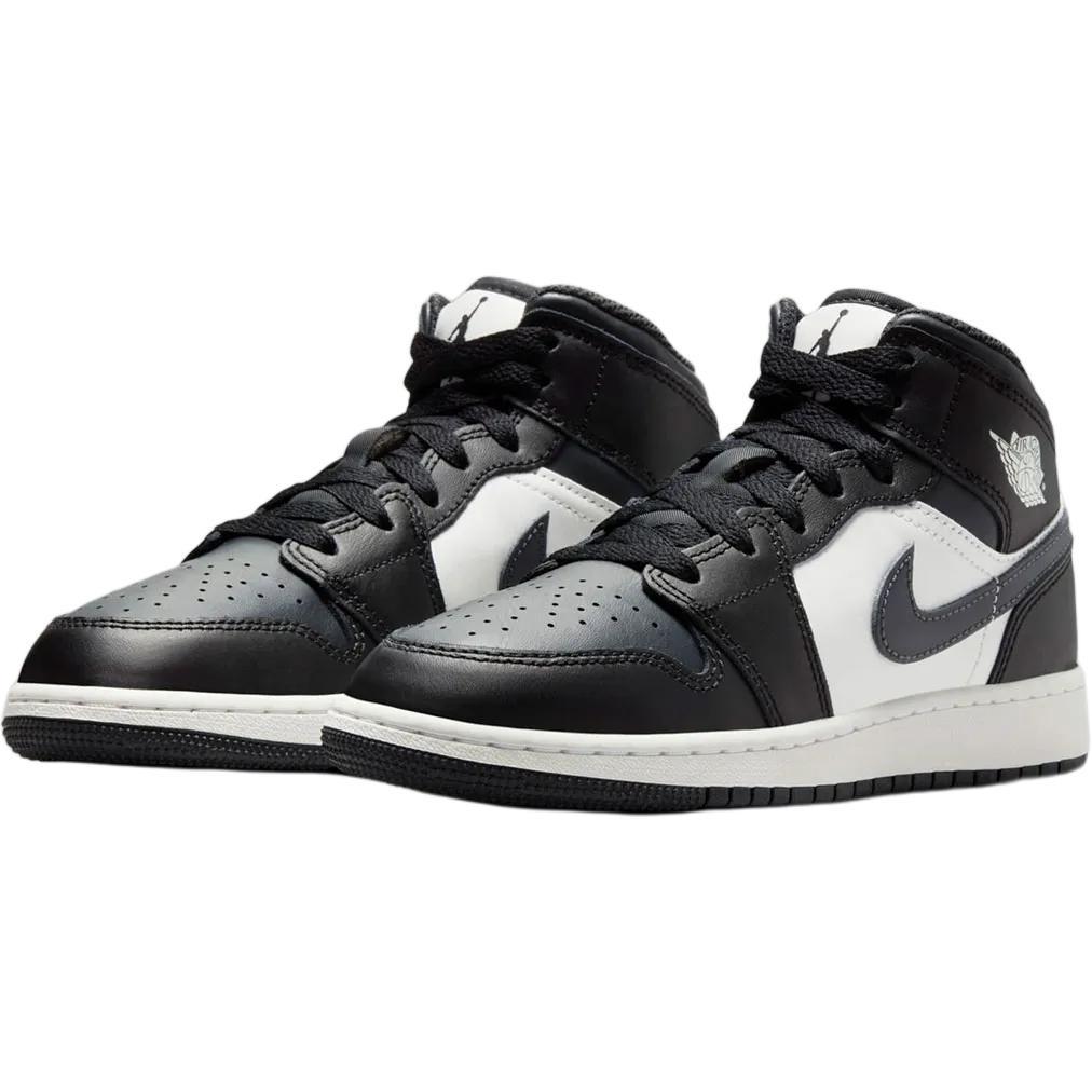 (GS) Air Jordan 1 Mid 'Black Summit White Off Noir' Kids' DQ8423-010