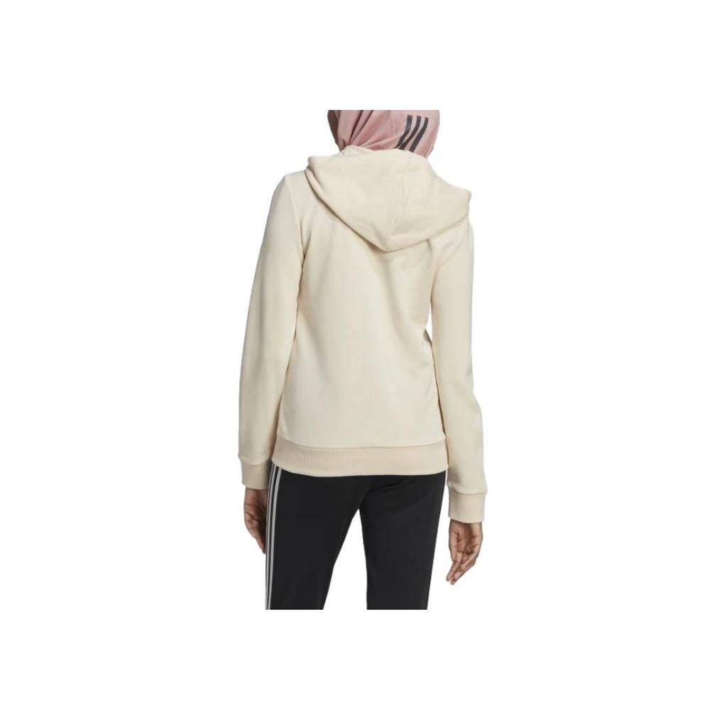 adidas Side Logo Brand Print Athletic Zip-Fit Hoodie Women Hoodies Off-White HL2066