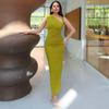 European and American Women's Clothing Spring and Summer New Diagonal Neck Sleeveless Dress Temperament Slim Hip Wrap Dress