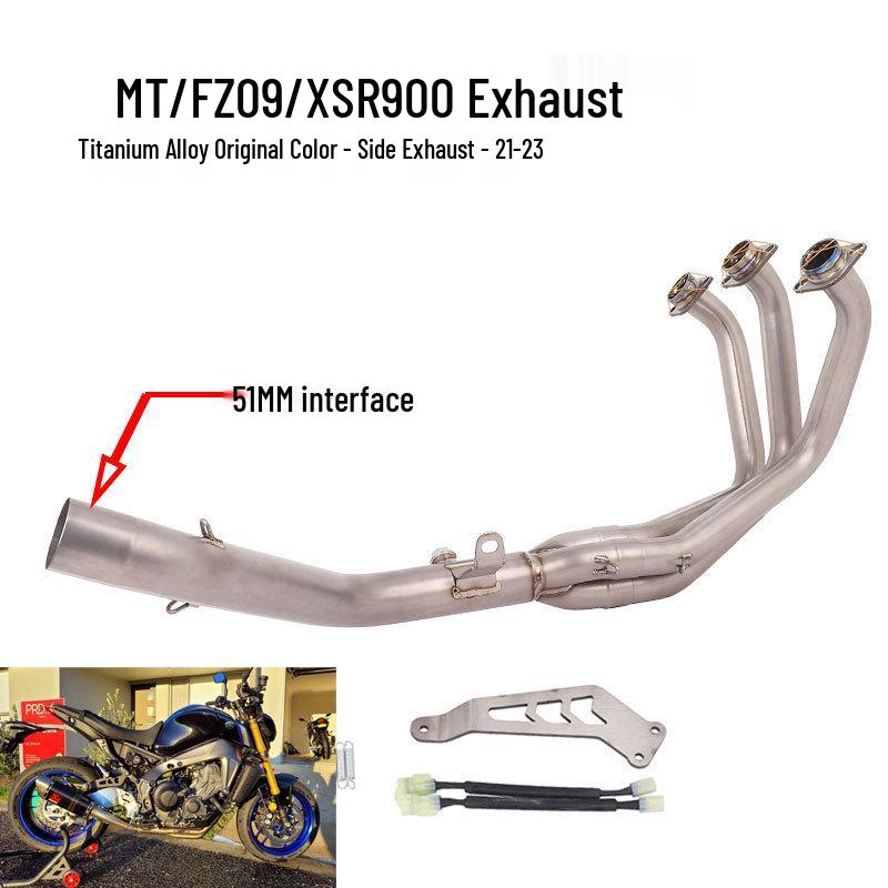 New Front Bend Exhaust Pipe for 2021-2025 MT09/FZ09 Motorcycles