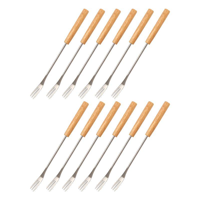 

AEE2-12 Piece Fondue Fork Grilling Set Muddler Reusable Fruit Forks Bbq Fork Dipping Ice Cream Fondue Forks For Cocktails Set