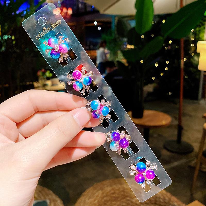 Princess Crown Baby Clip Hairstyle Children's Pearl Rhinestone Bean Buckle Hairpin Children's Girl Disc Hair Small Buckle Grab