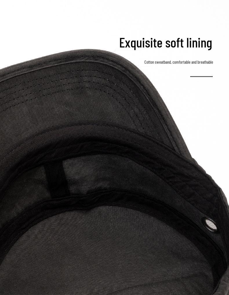 Men's Summer Flat Top Washed Military Baseball Cap