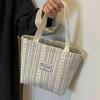 Ins Japanese Style Bag Women's 2025 Canvas Bag Fashion Striped Hand Carry Shoulder Bag Women's Tote School Bag