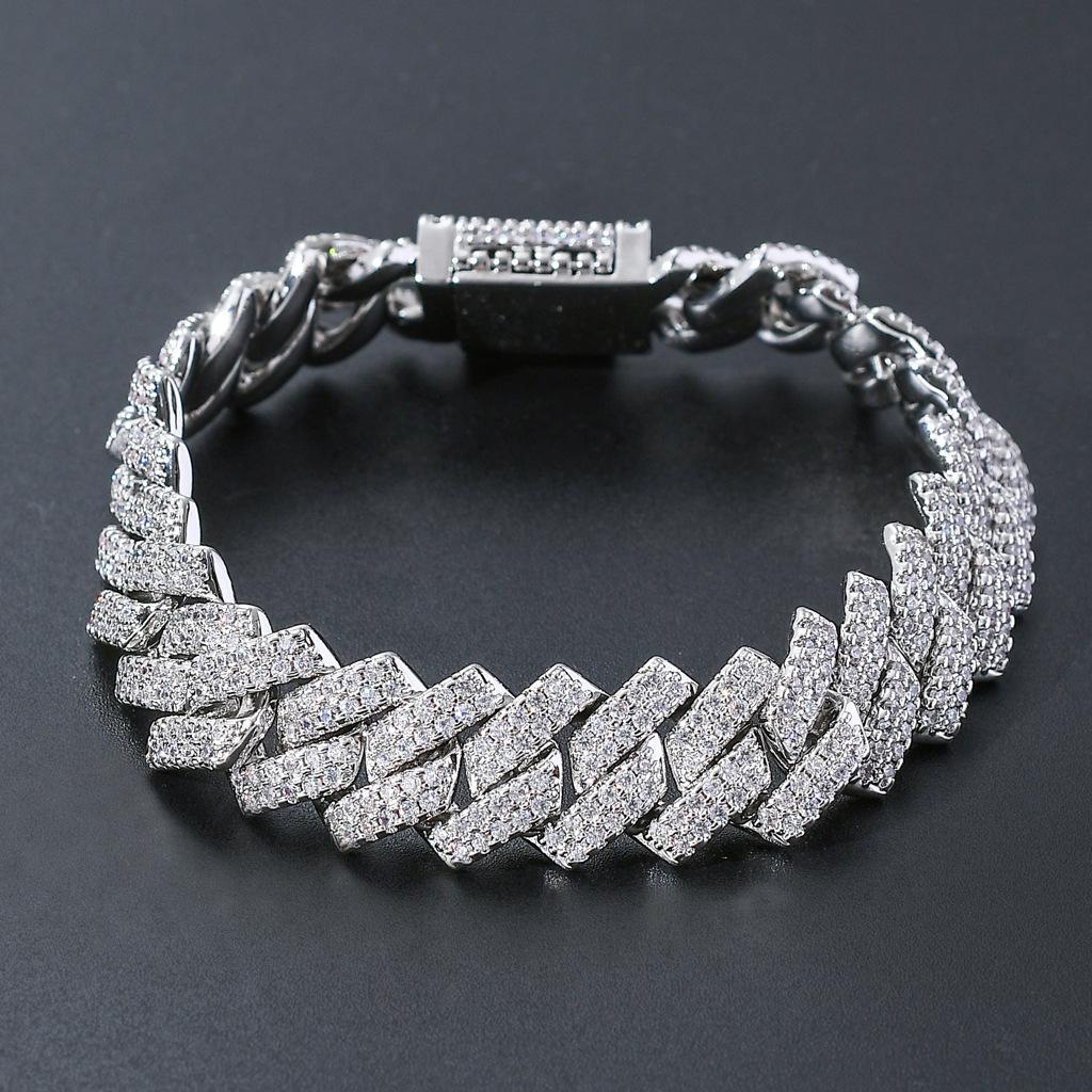 European-American Men's 14mm Zircon Cuban Chain Hip Hop Necklace