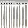 10 stk diamant nålfilsett 3x140 mm mini nålfilsett for steinglass metallutskjæring håndverk håndverktøy nålfilsett
