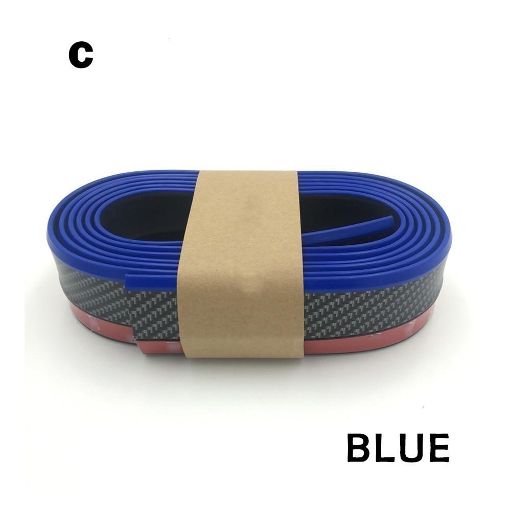 2.5M Car Bumper Protector Front Lip Carbon Fiber Rubber Car Bumper Lip Mouldings Splitter Chin Body Kits Spoiler Auto