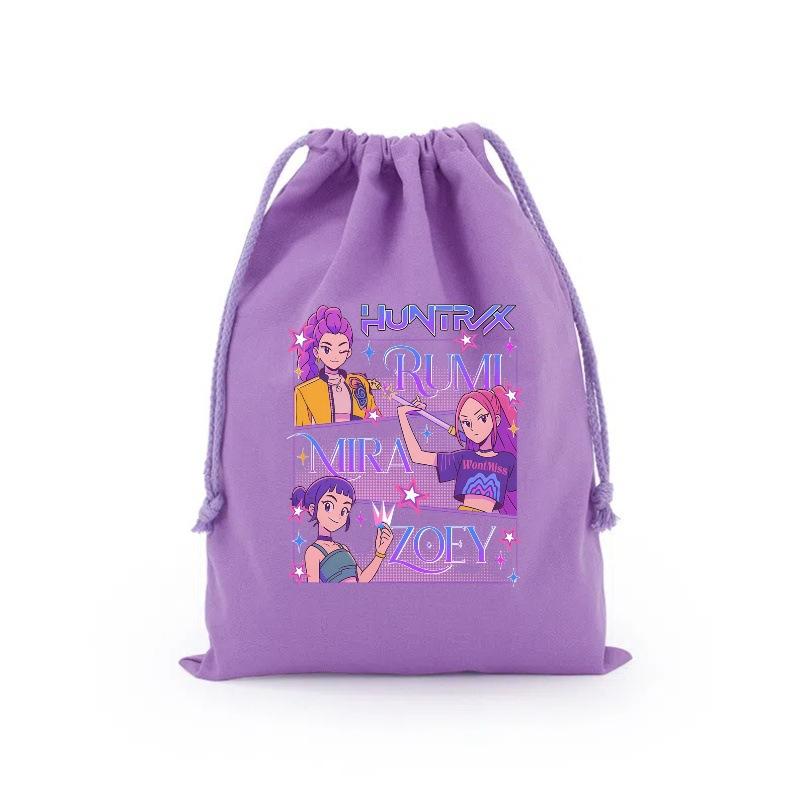 Cartoon Canvas Bundle Mouth Bag Girls Travel Storage Bag Children's Storage Bag