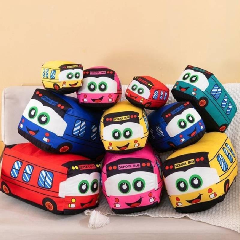 Plush Toy Minibus Doll Throw Pillow Room Decorated With Childrens Birthday Gift